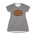 Boho Western Dress for Women, Graphic T Shirt Dress - Heather Gray Cowboys