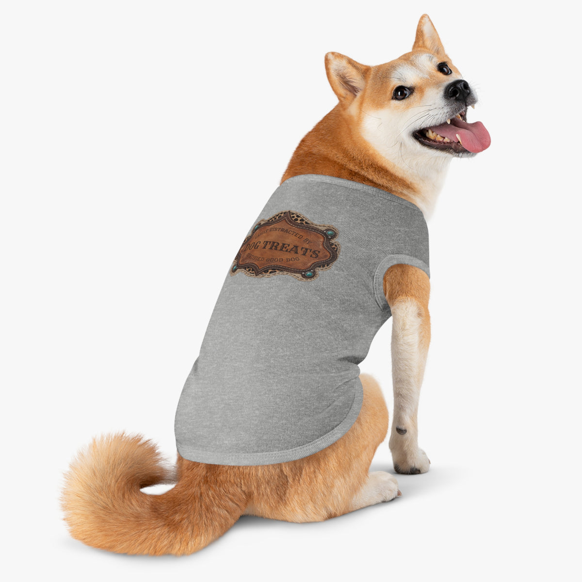 Personalized Dog Shirt, Custom Western Dog Tank Top, Cowboy Pet Clothes with Printed Badge