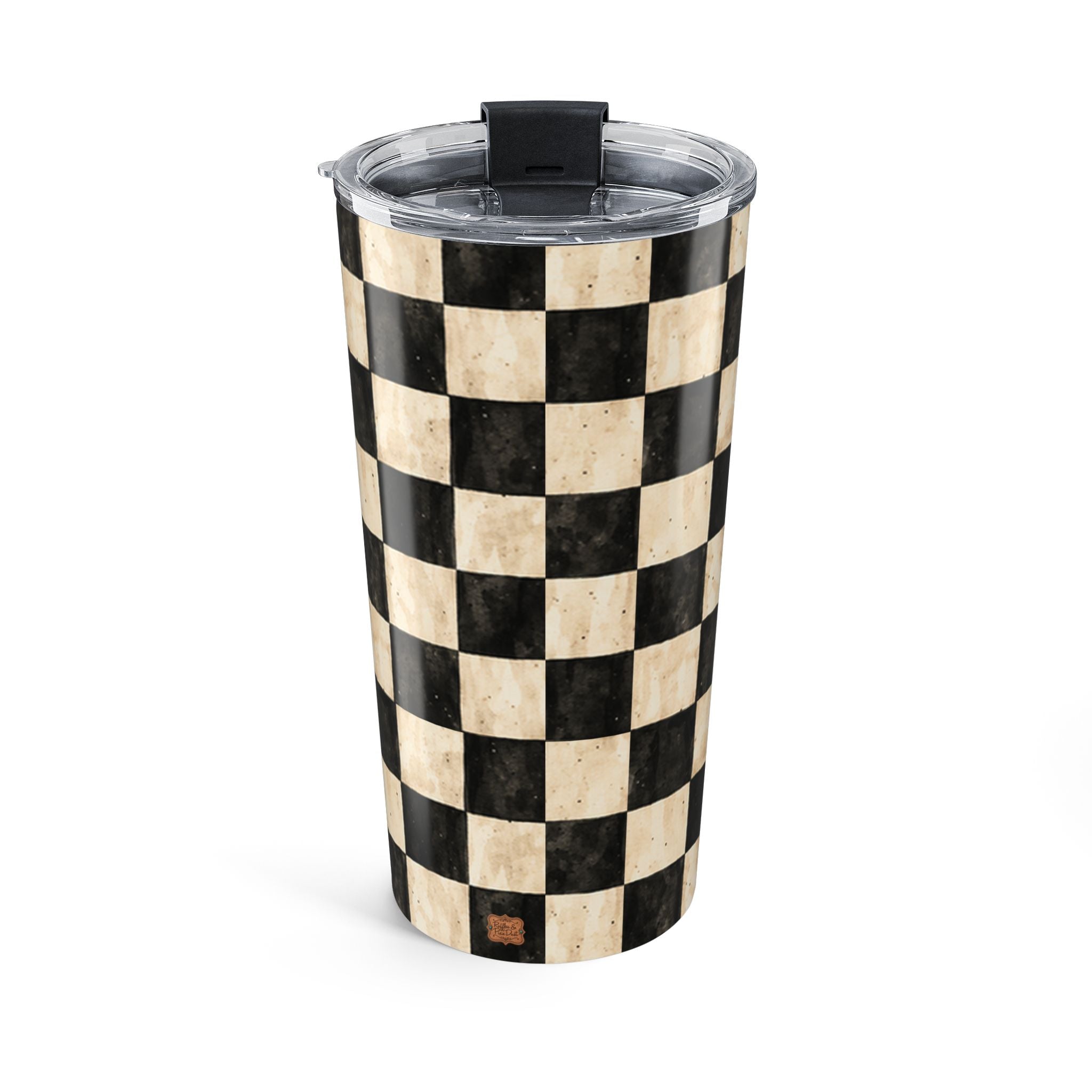Personalized Tumbler, Custom Name 20 oz Travel Mug, Checkered Cowgirl Design