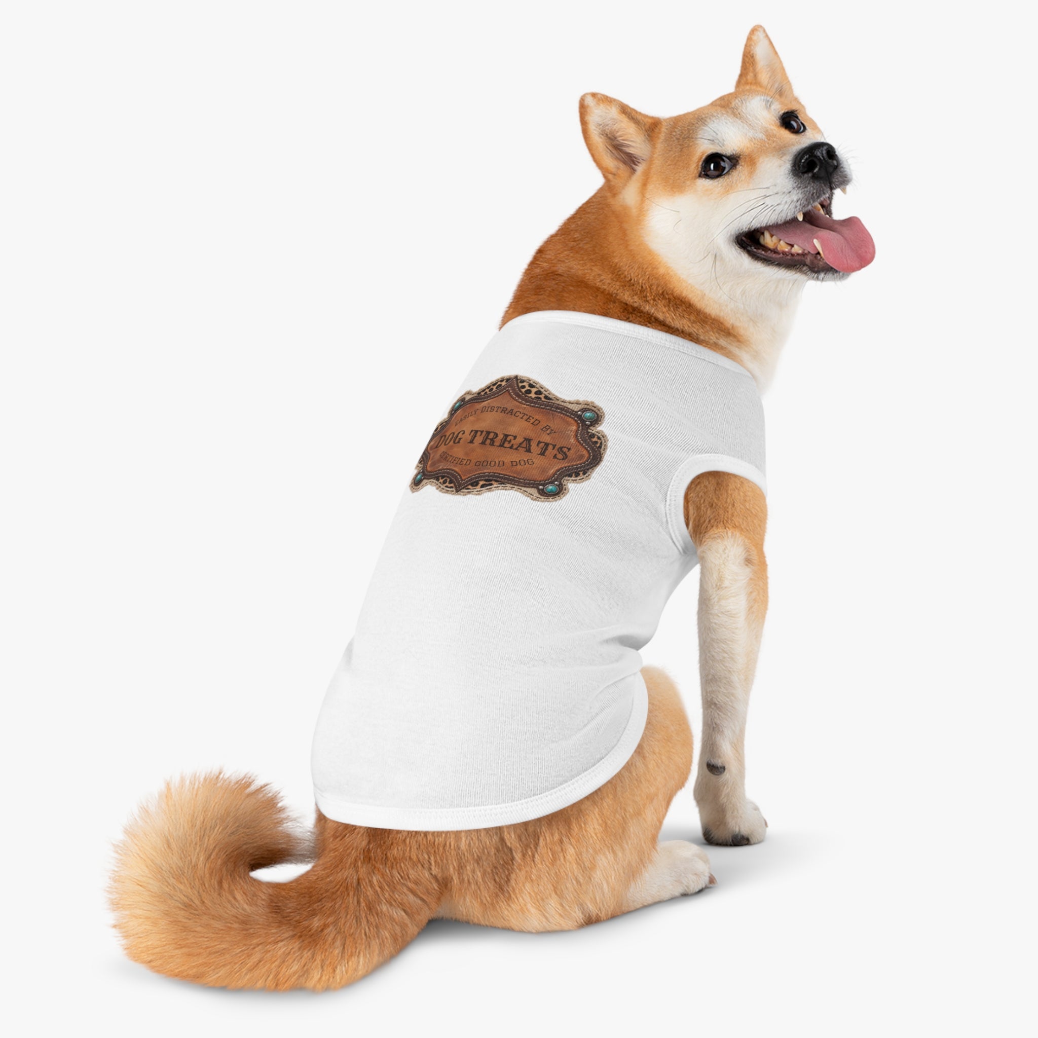 Personalized Dog Shirt, Custom Western Dog Tank Top, Cowboy Pet Clothes with Printed Badge