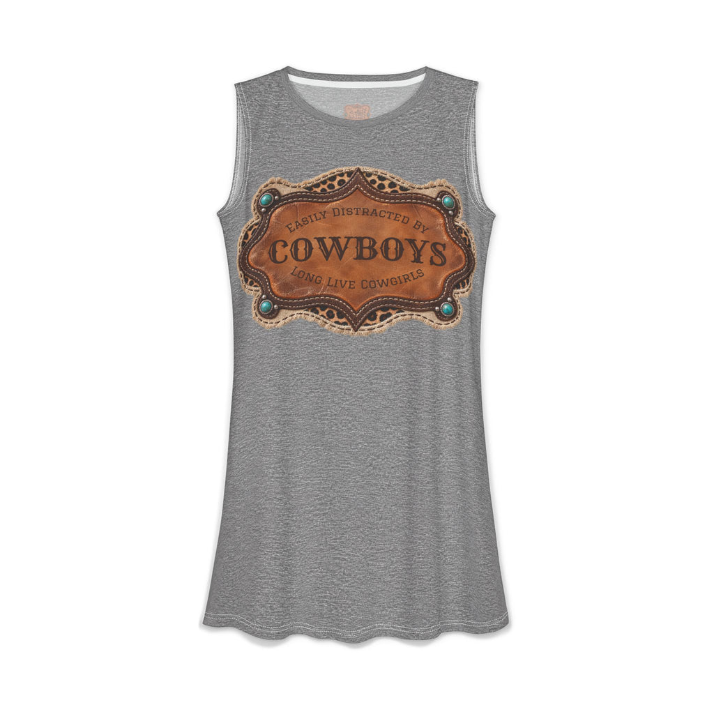 Sleeveless Western Pocket Dress, Easily Distracted Cowgirl Designs