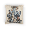 Patchwork Ghost Tapestry Pillow, Denim Halloween Decor