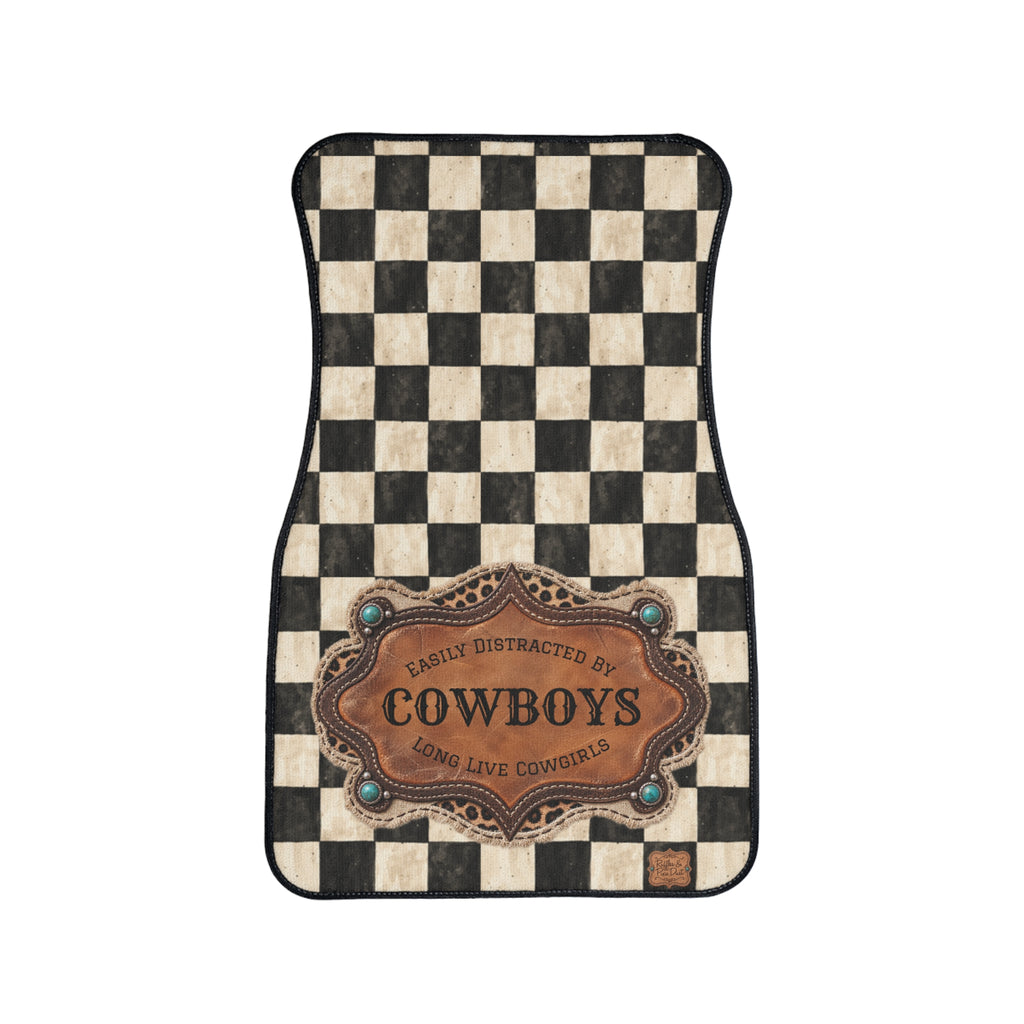 Car Floor Mats, Personalized Western Cowgirl Car Accessories, Custom Name