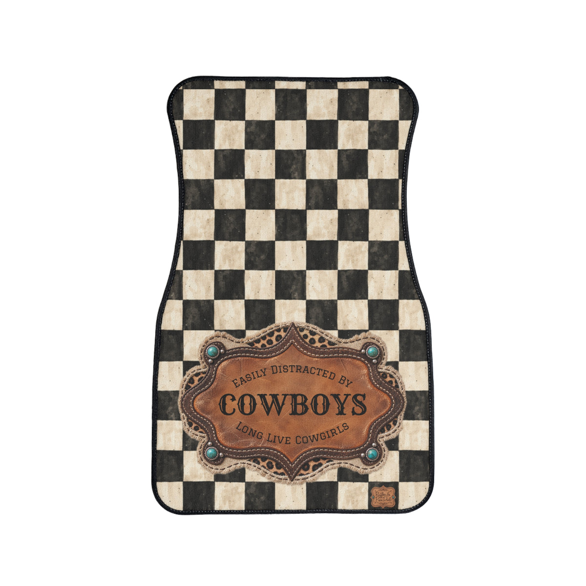 Car Floor Mats, Personalized Western Cowgirl Car Accessories, Custom Name