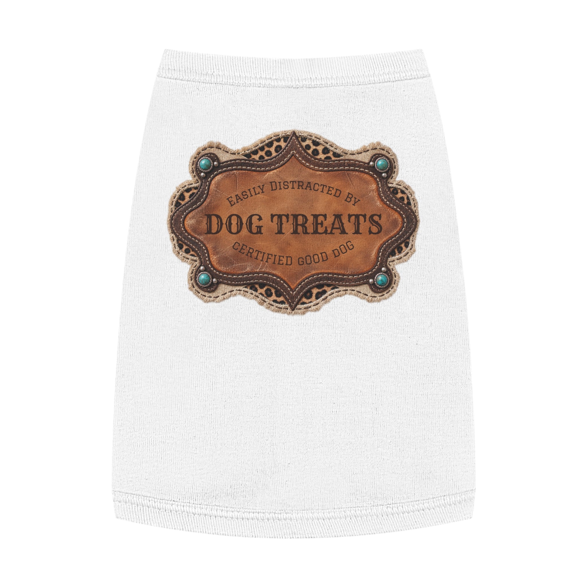 Personalized Dog Shirt, Custom Western Dog Tank Top, Cowboy Pet Clothes with Printed Badge