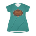 Boho Western Dress for Women, Graphic T Shirt Dress - Turquoise Turquoise