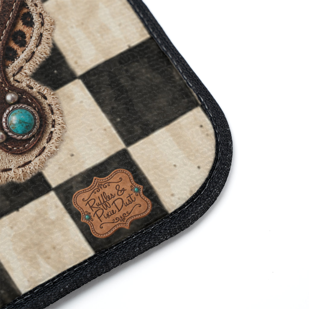 Car Floor Mats, Personalized Western Cowgirl Car Accessories, Custom Name
