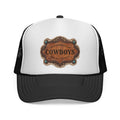 Custom Trucker Hat, Personalized Cowgirl Cap, Easily Distracted by Cowboys, Turquoise Western Hat