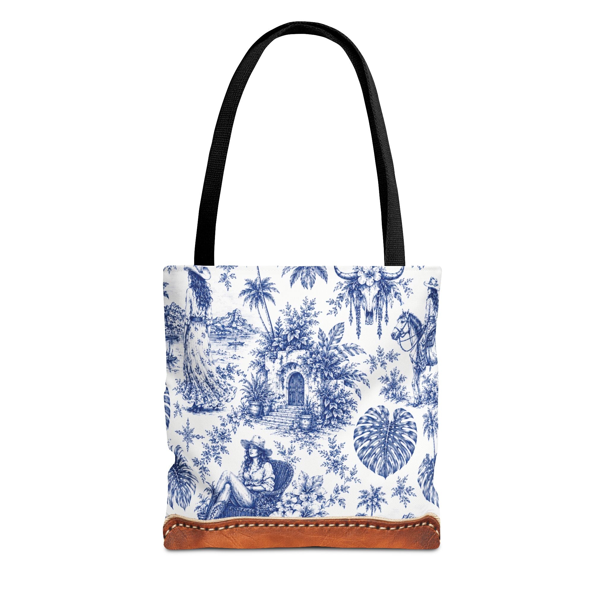 Coastal Cowgirl Tote Bag, Western Horse Toile Beach Bag, 3 Vintage Designs and 3 Sizes