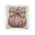 Pink Pumpkin Tapestry Pillow, Leopard Print Coquette Halloween Decor