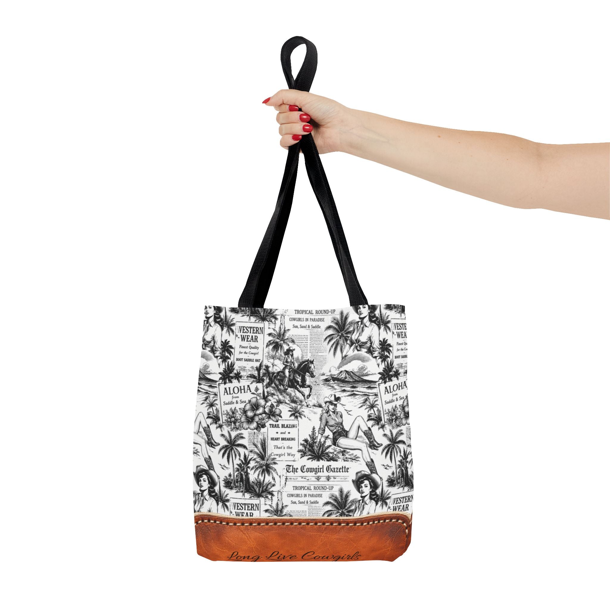 Coastal Cowgirl Tote Bag, Western Horse Toile Beach Bag, 3 Vintage Designs and 3 Sizes