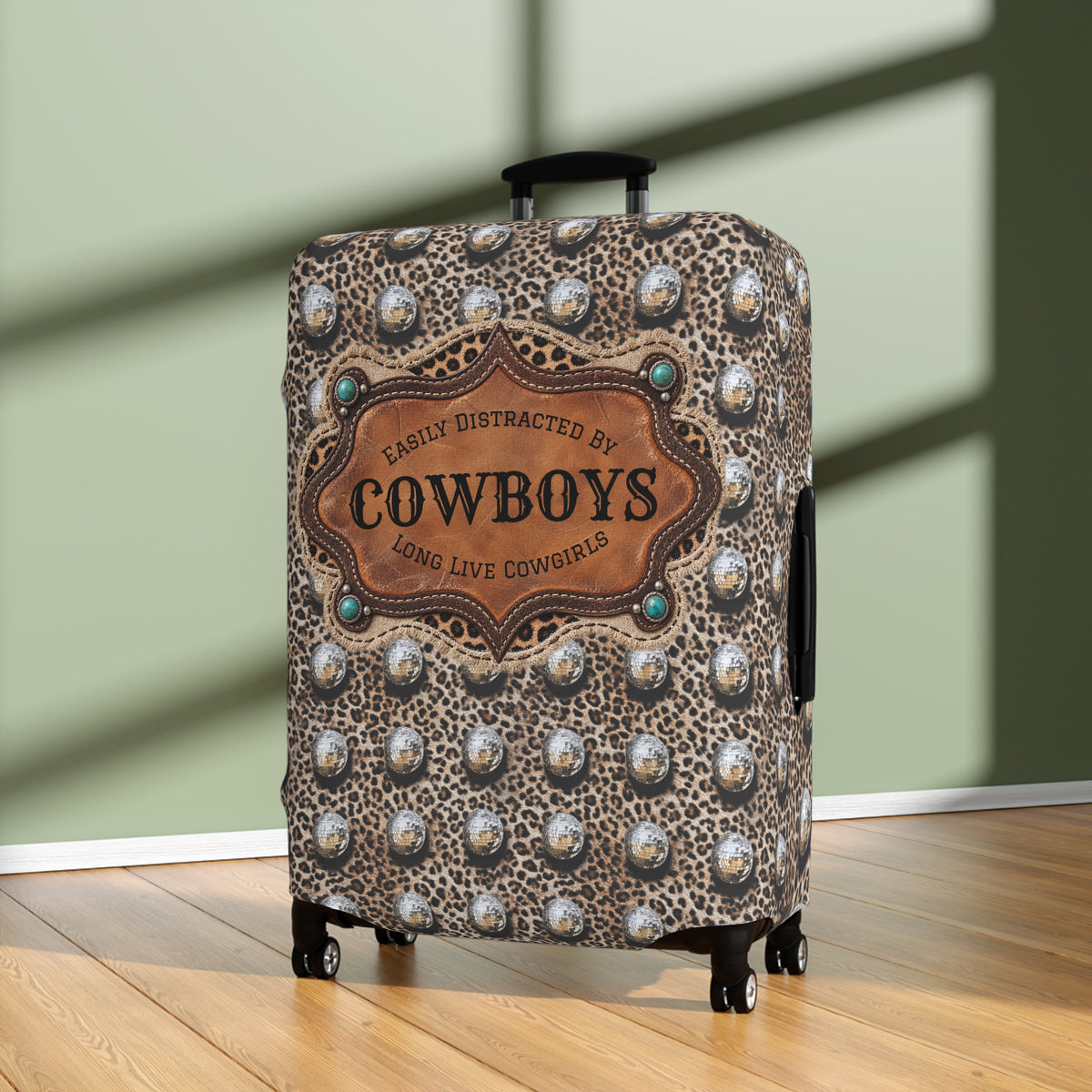 Luggage Cover, Personalized Gift for Her, Western Cowgirl Custom Name