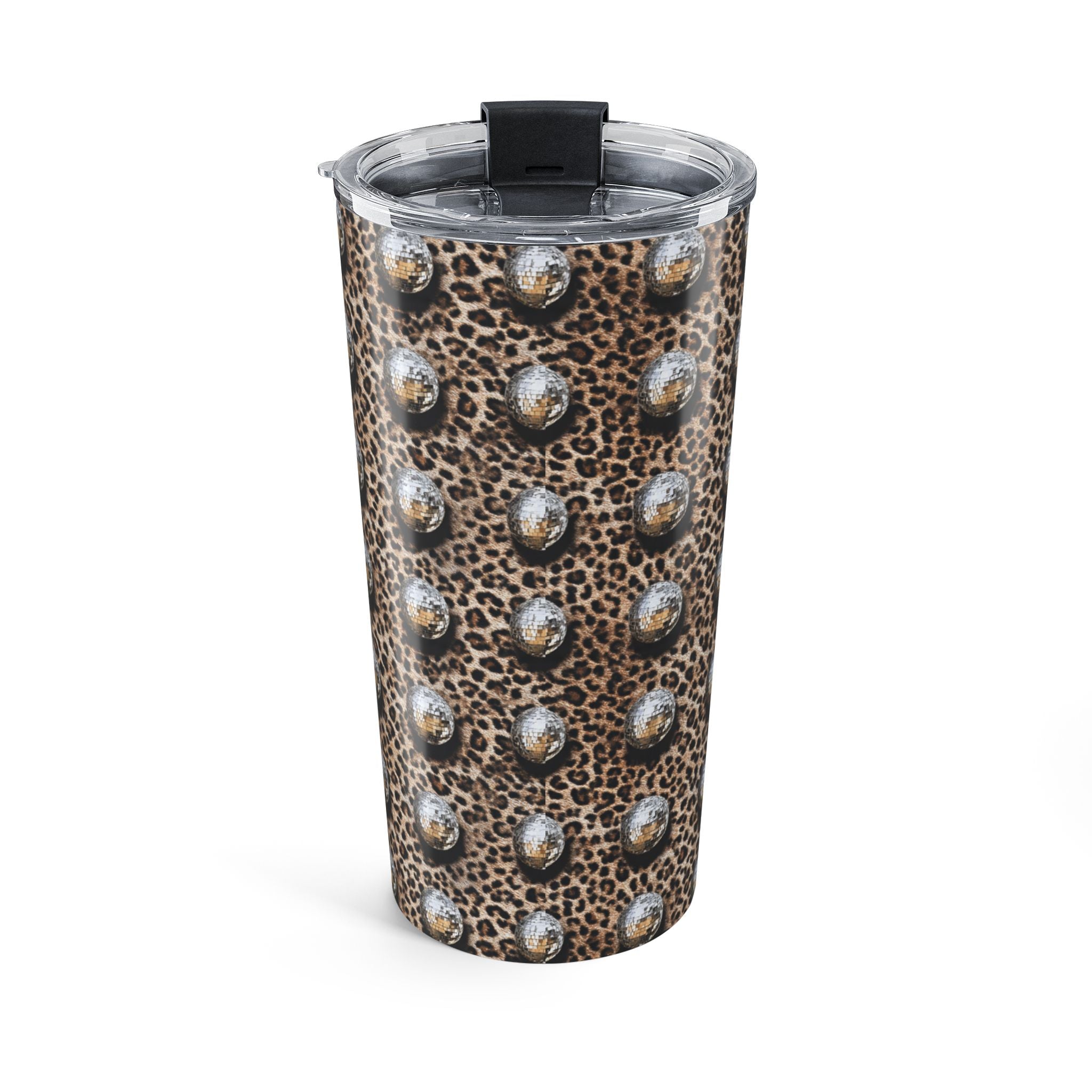 Personalized Western Tumbler, Custom Cowboy Name Cup, Leopard Disco Ball 20 oz Travel Mug