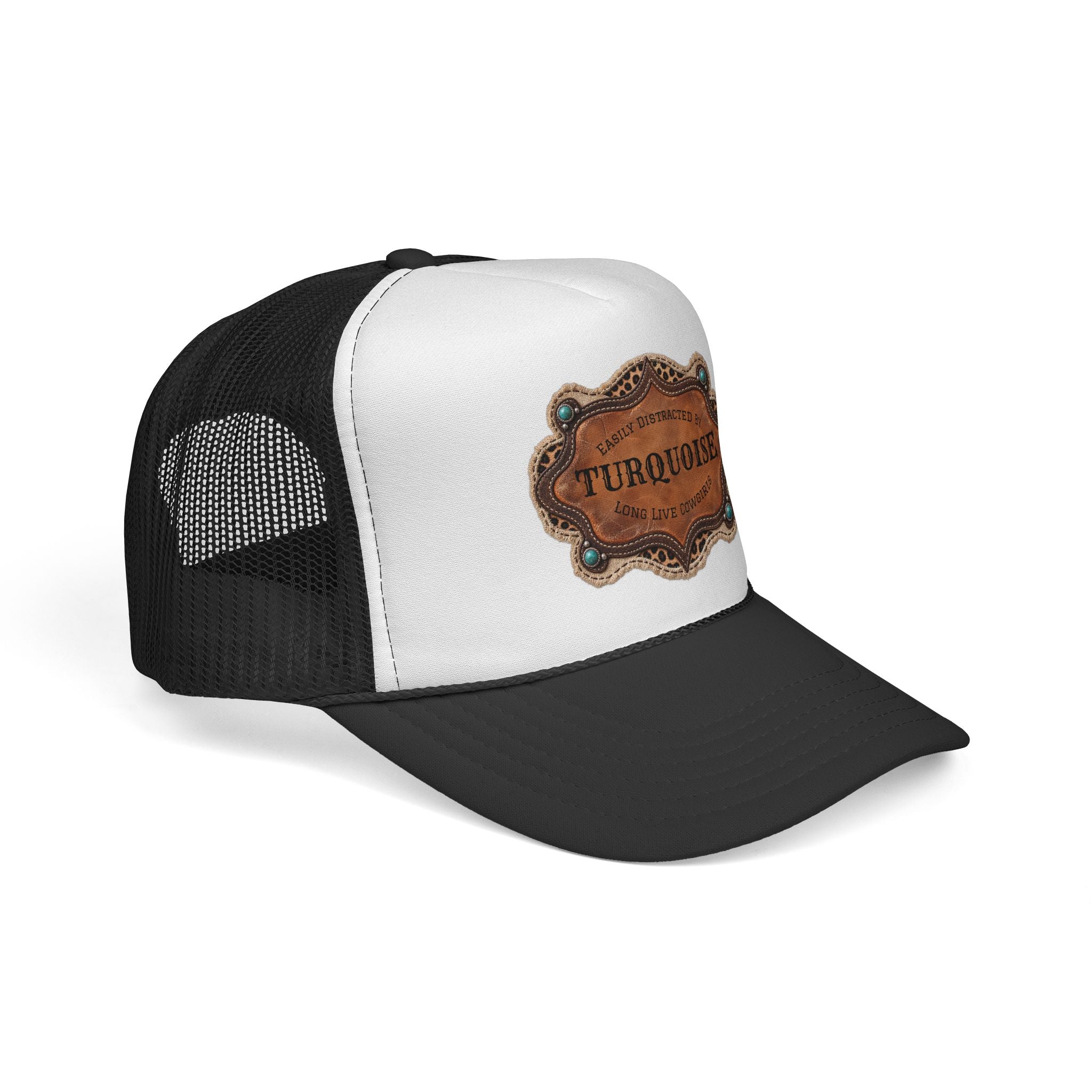 Turquoise Trucker Hat, Western Cowgirl Baseball Cap, Easily Distracted by Turquoise