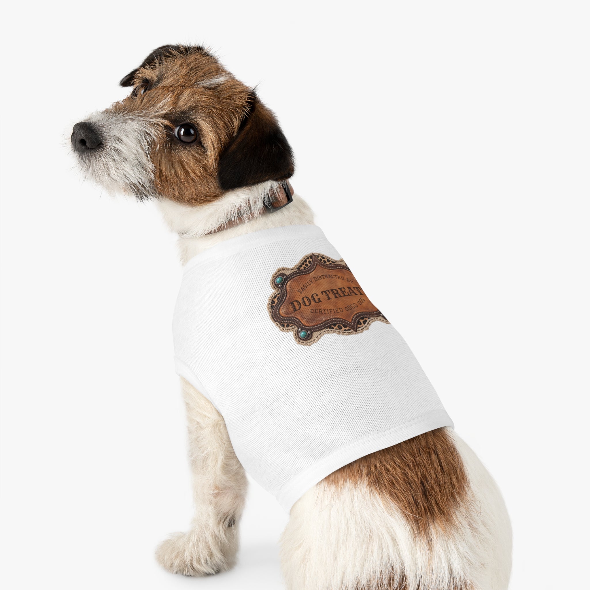 Personalized Dog Shirt, Custom Western Dog Tank Top, Cowboy Pet Clothes with Printed Badge