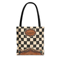 Personalized Tote Bag, Checkered Cowgirl Design, Custom Name