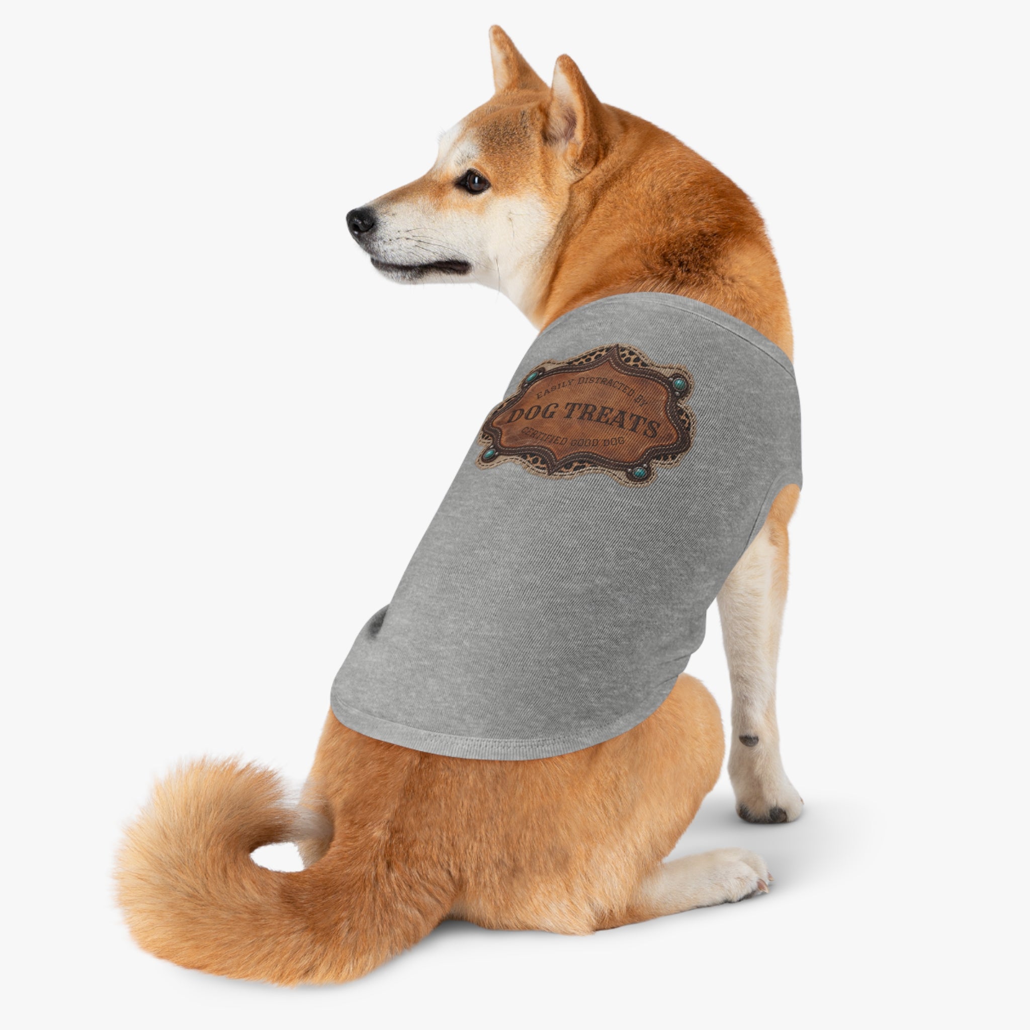 Personalized Dog Shirt, Custom Western Dog Tank Top, Cowboy Pet Clothes with Printed Badge