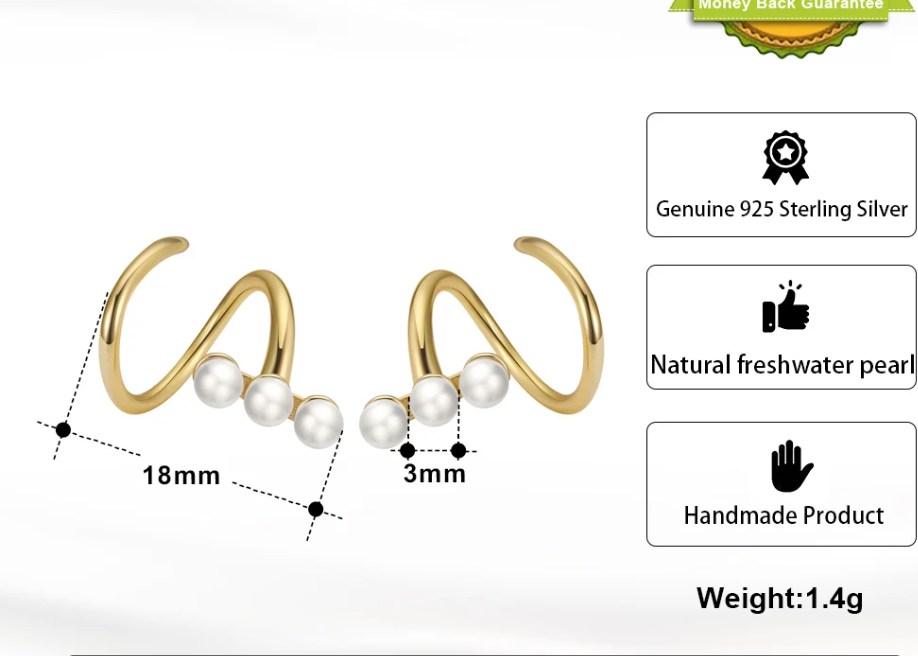 Gulf Pearl Wave Earrings