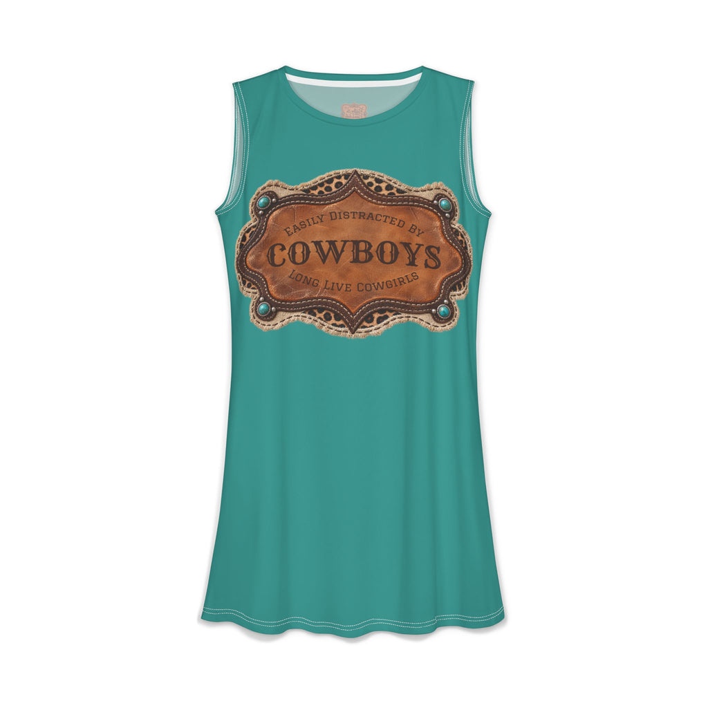 Sleeveless Western Pocket Dress, Easily Distracted Cowgirl Designs