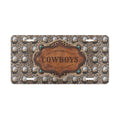 Western Vanity License Plate, Leopard Disco Ball Cowgirl Car Decor, Easily Distracted by Cowboys Aluminum Front Plate