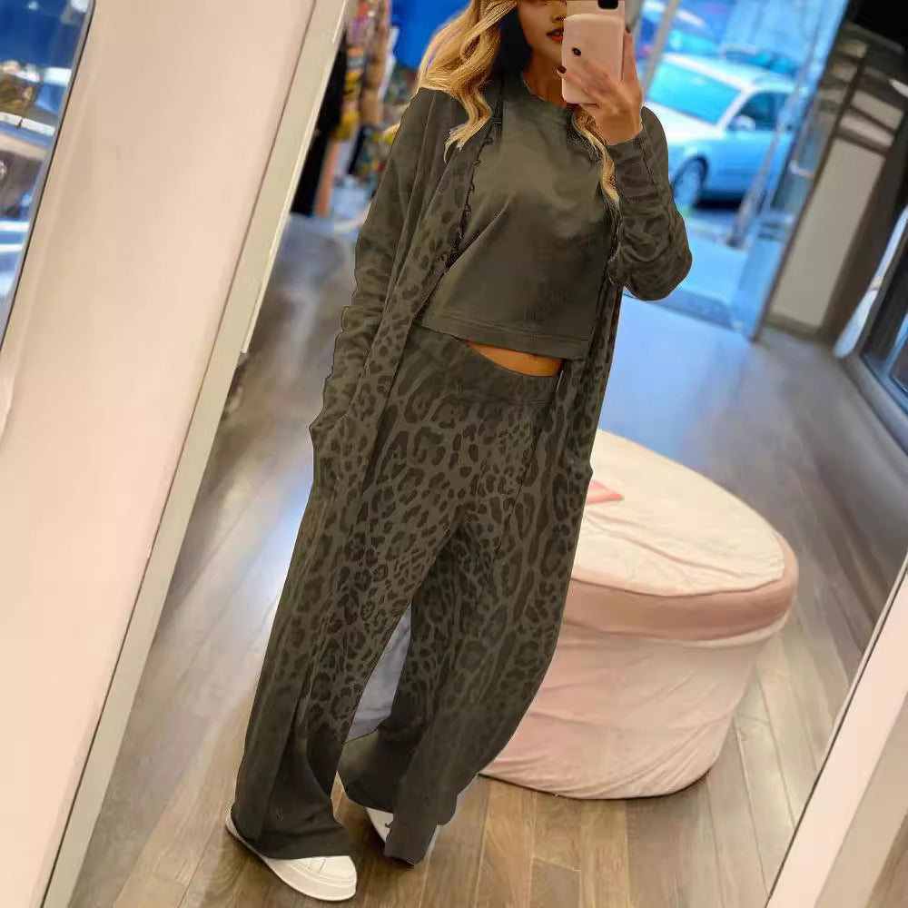 Salty Leopard Cardigan & Pant Set