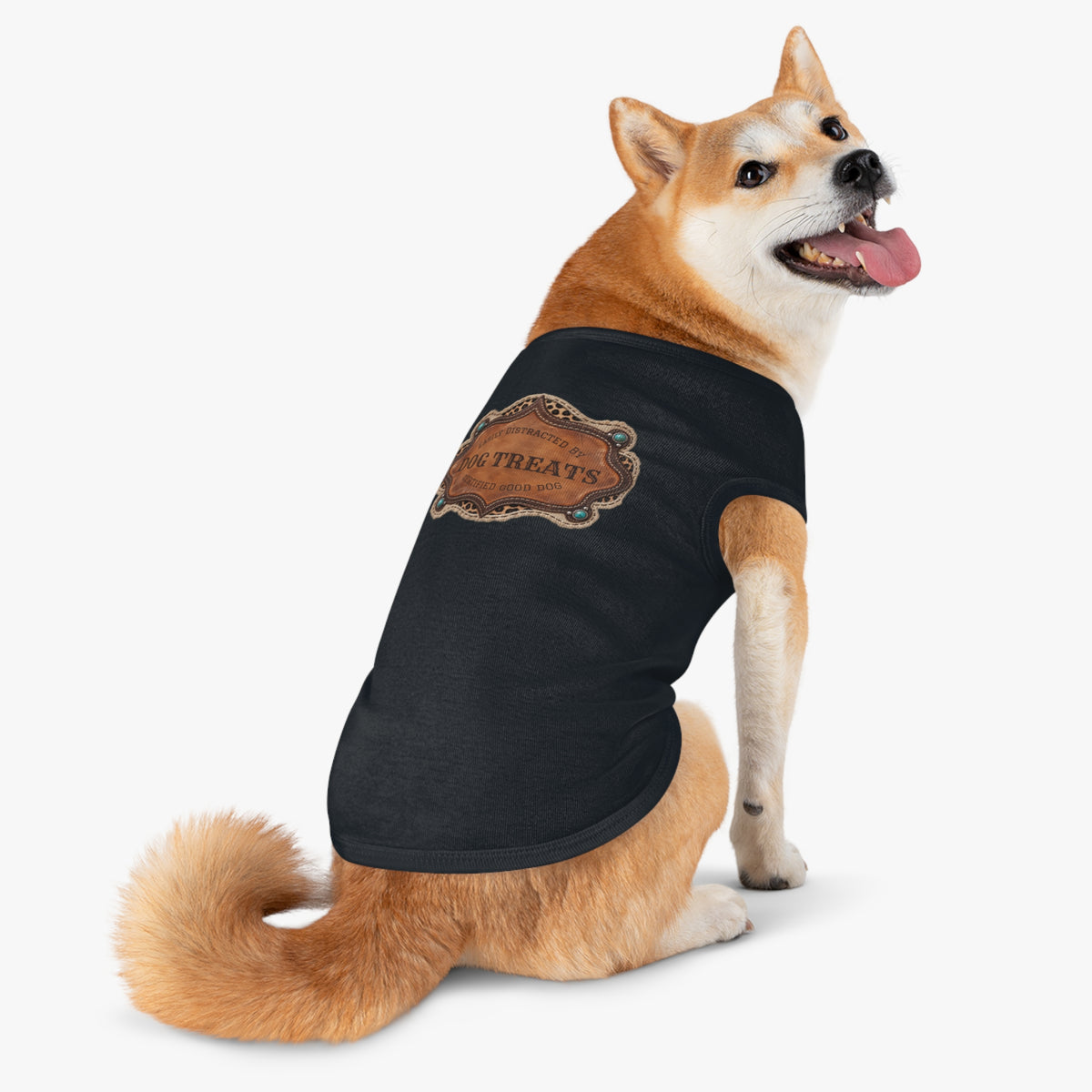 Personalized Dog Shirt, Custom Western Dog Tank Top, Cowboy Pet Clothes with Printed Badge