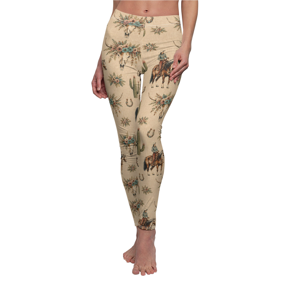 Horse Print Leggings for Women, Western Cowgirl Outfit