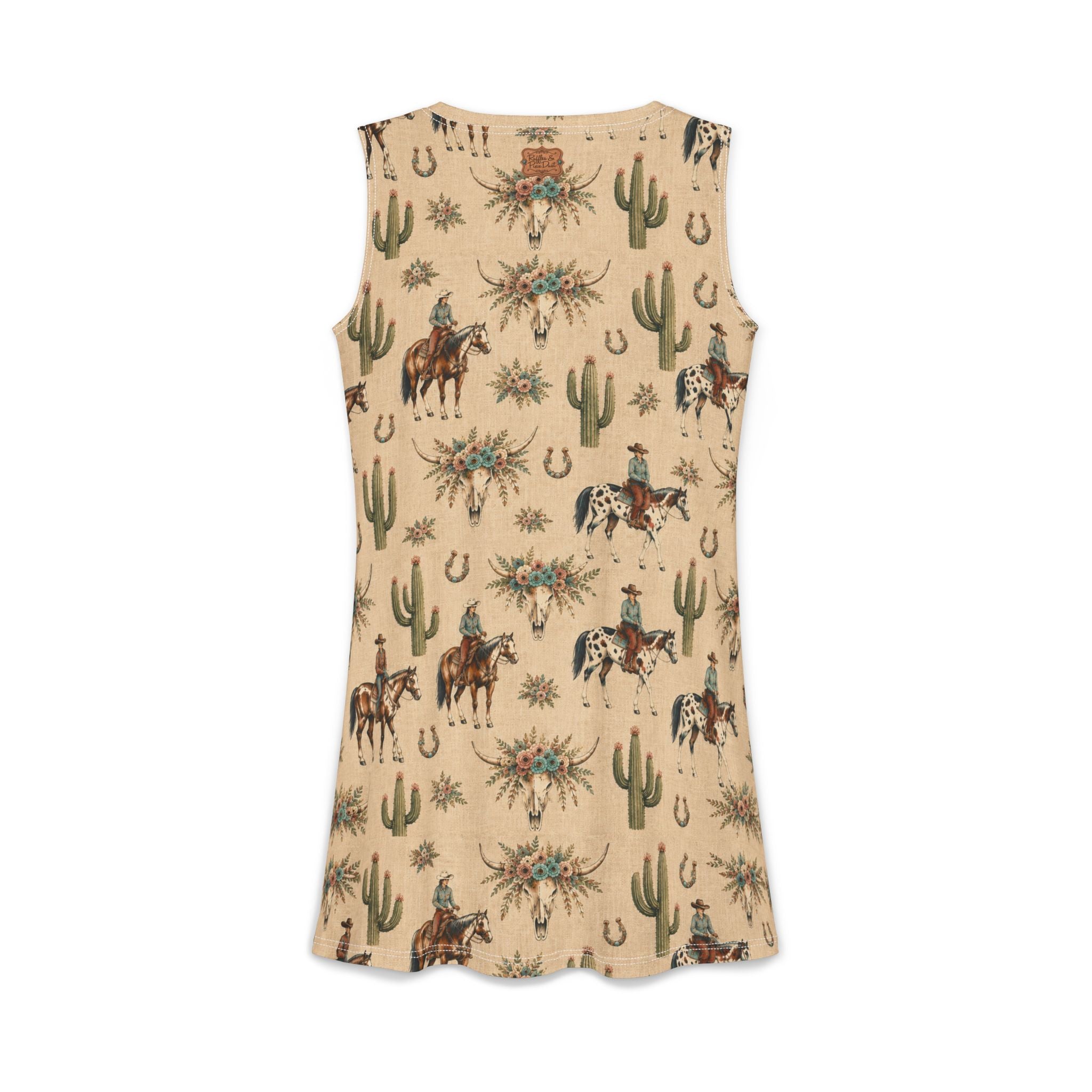 Custom Dress With Pockets, Personalized Horse Print Cowgirl Fall Style