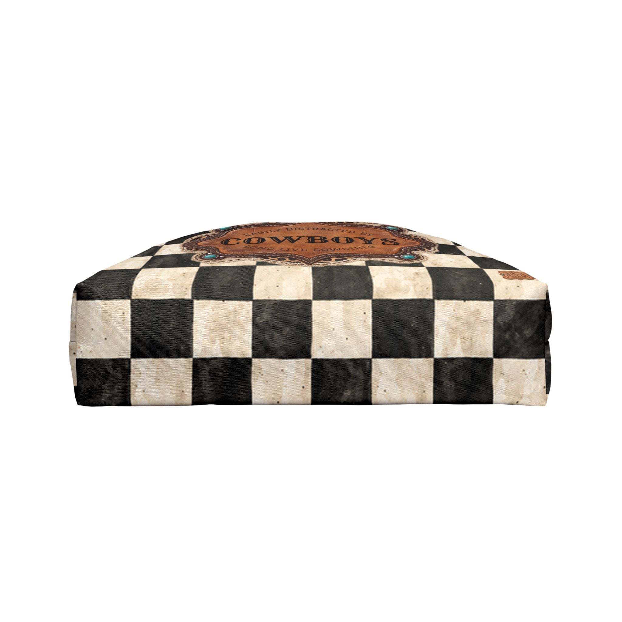 Personalized Weekender Bag, Custom Name Travel Bag, Checkered Cowgirl Design