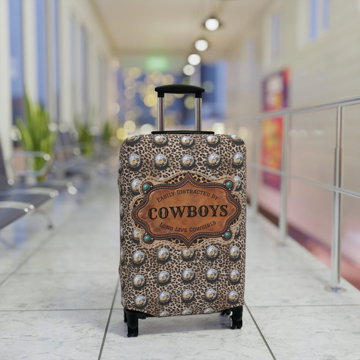 Luggage Cover, Personalized Gift for Her, Western Cowgirl Custom Name