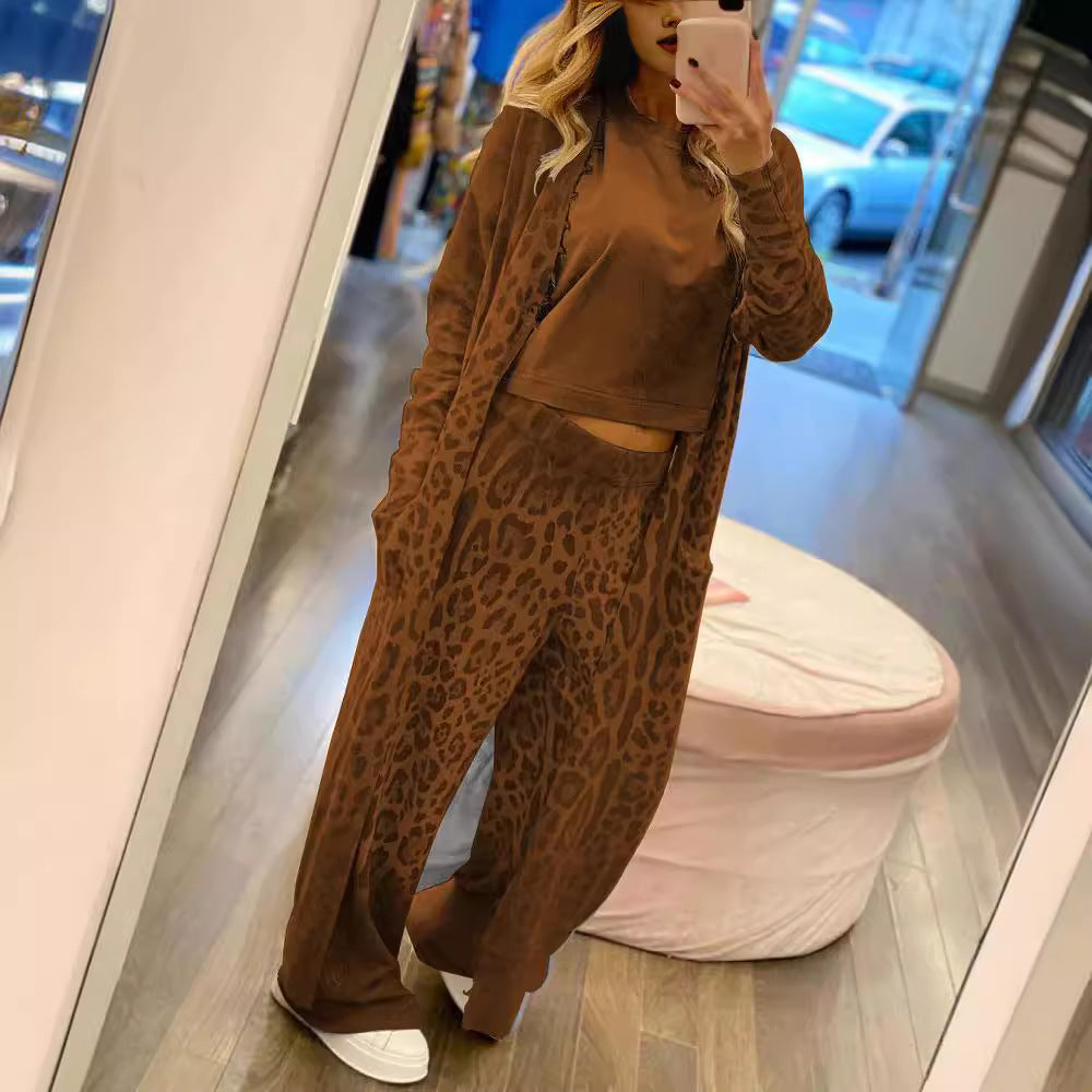 Salty Leopard Cardigan & Pant Set