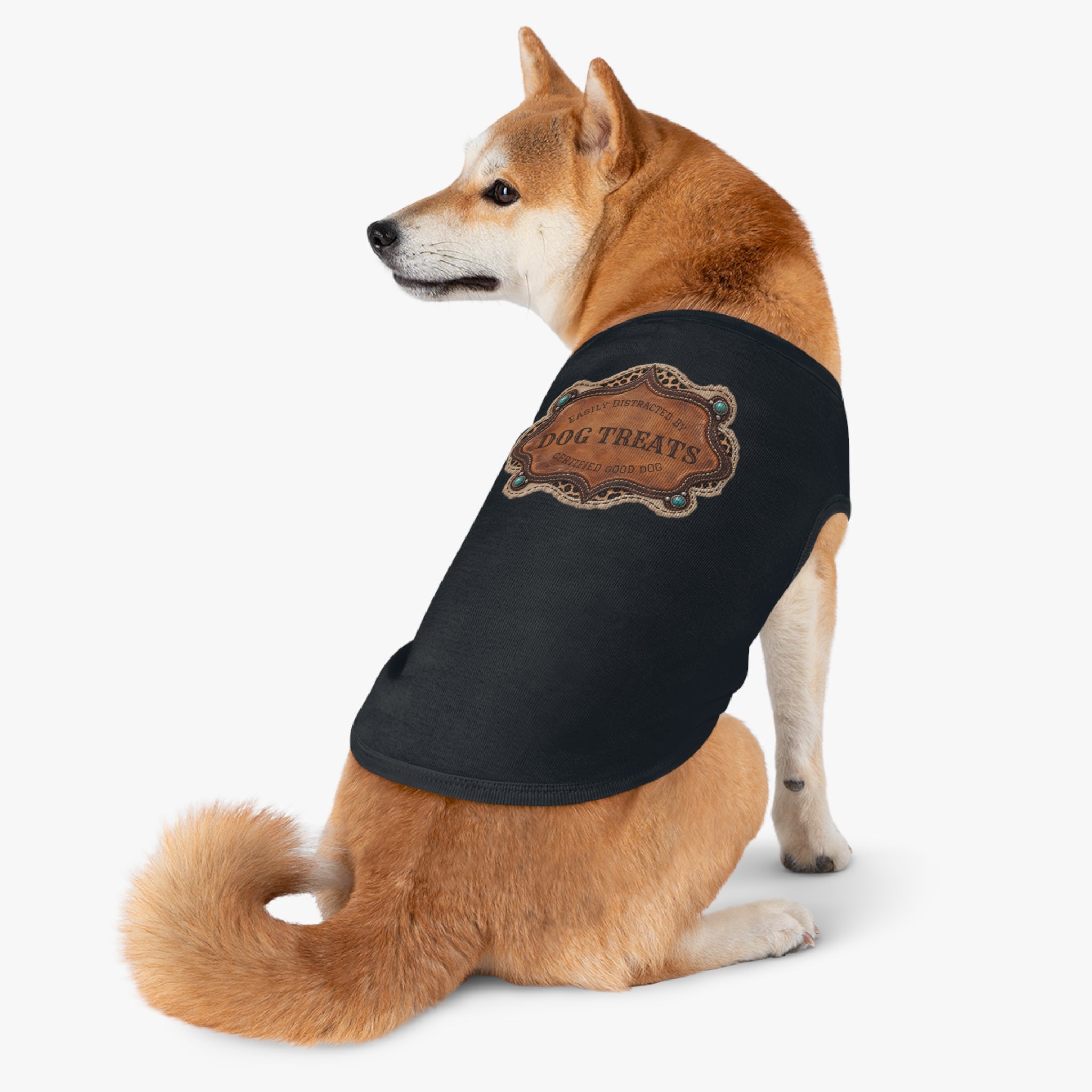 Personalized Dog Shirt, Custom Western Dog Tank Top, Cowboy Pet Clothes with Printed Badge