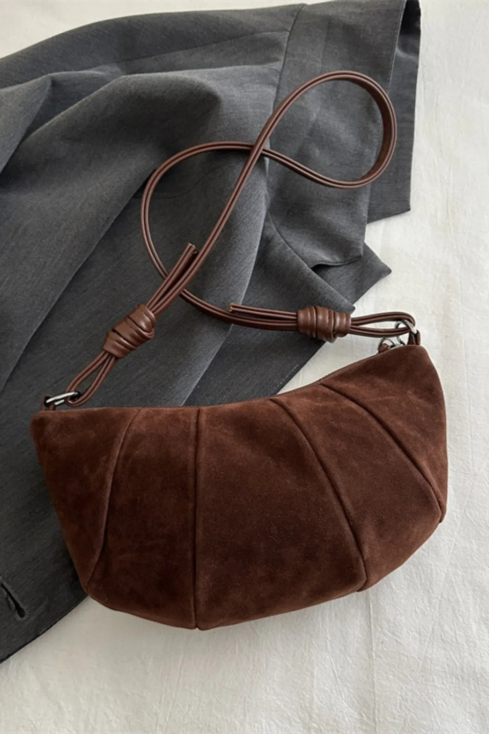 Mesa Velvet Crescent Shoulder Bag