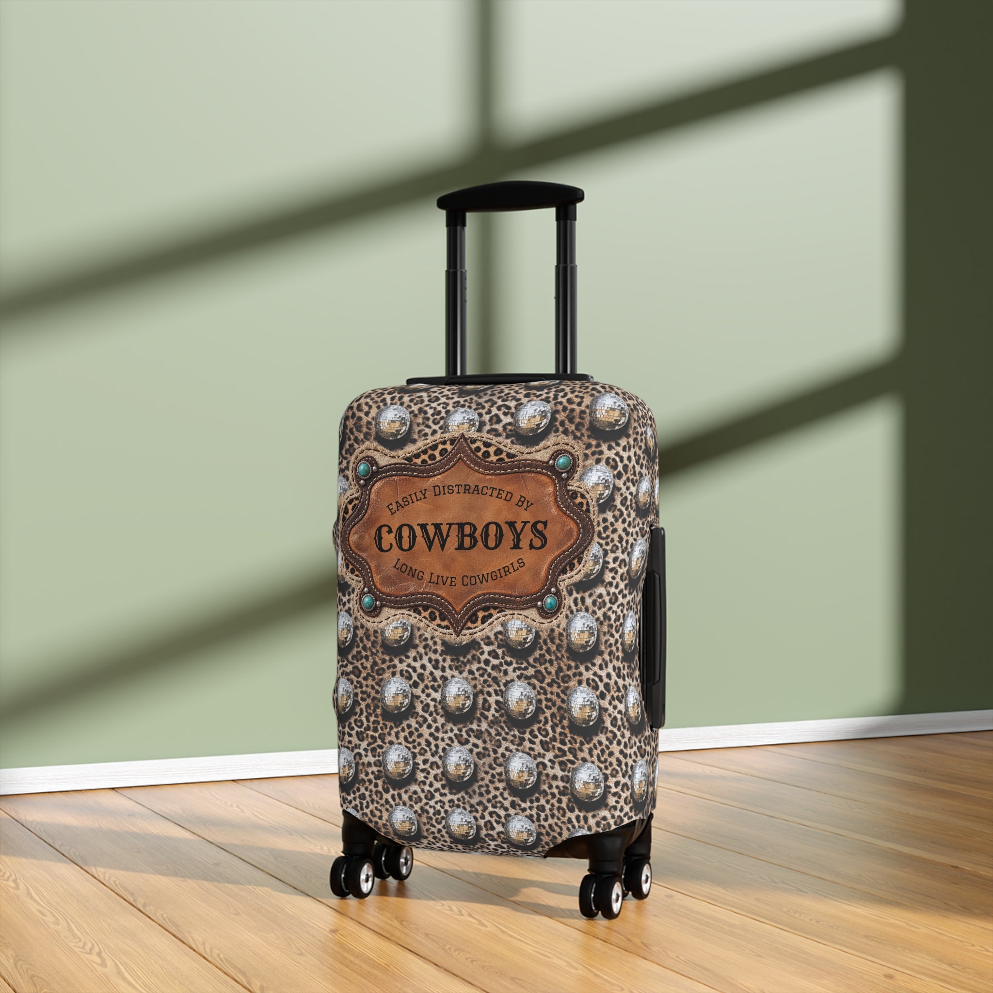 Luggage Cover, Personalized Gift for Her, Western Cowgirl Custom Name
