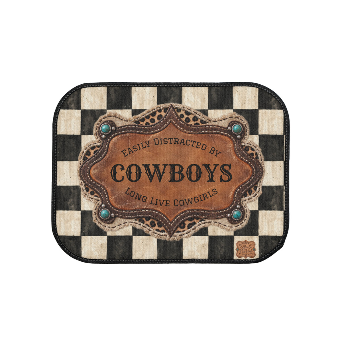 Car Floor Mats, Personalized Western Cowgirl Car Accessories, Custom Name