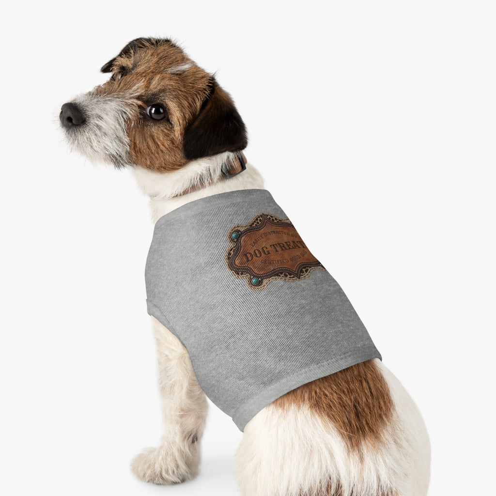 Personalized Dog Shirt, Custom Western Dog Tank Top, Cowboy Pet Clothes with Printed Badge