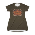 Boho Western Dress for Women, Graphic T Shirt Dress - Brown Horses