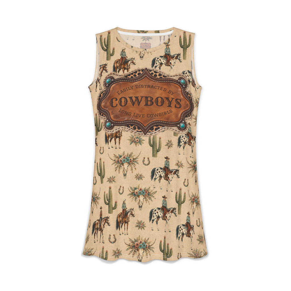 Sleeveless Western Pocket Dress, Easily Distracted Cowgirl Designs