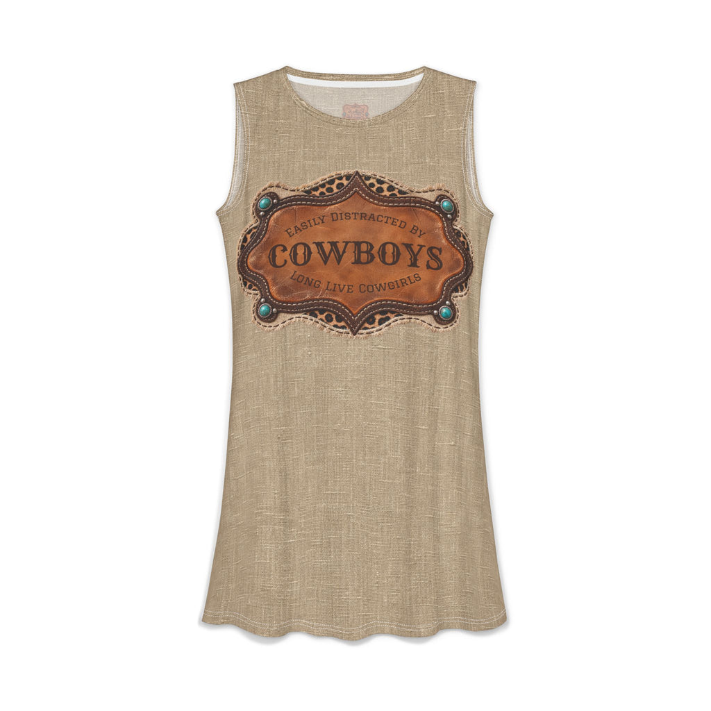 Sleeveless Western Pocket Dress, Easily Distracted Cowgirl Designs