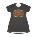 Boho Western Dress for Women, Graphic T Shirt Dress - Charcoal Cowboys