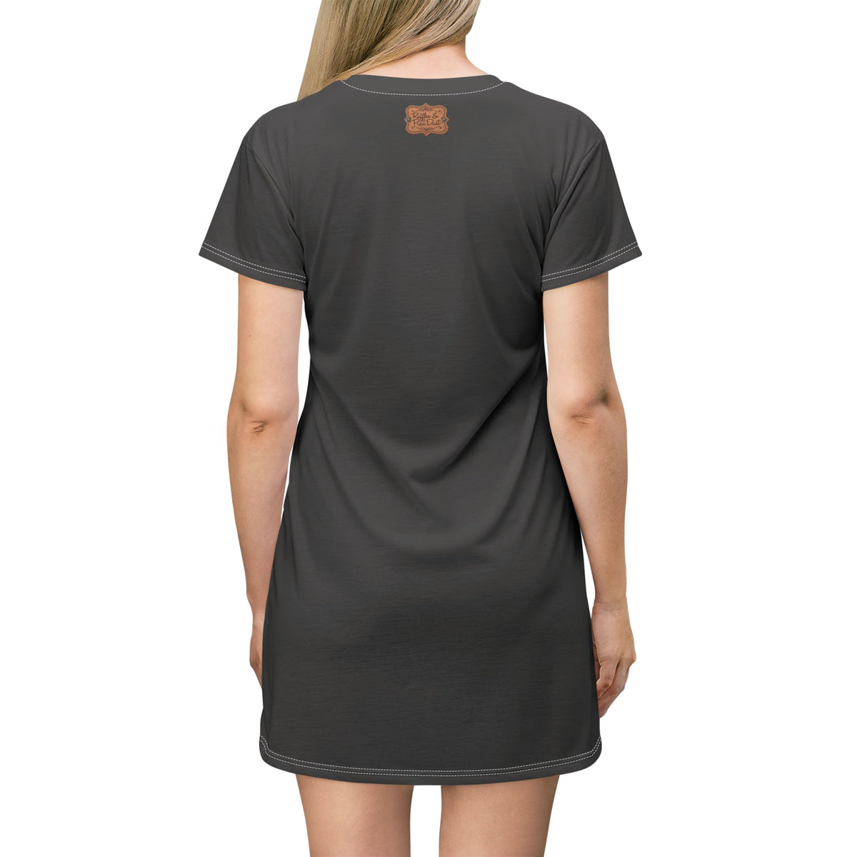 Boho Western Dress for Women, Graphic T Shirt Dress - Charcoal Cowboys