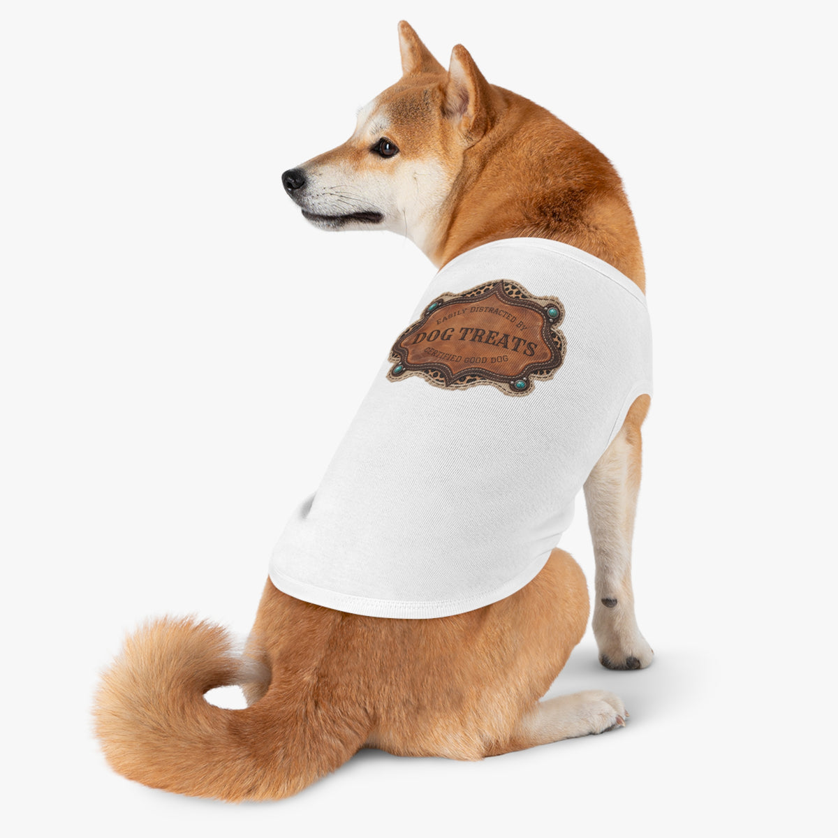 Personalized Dog Shirt, Custom Western Dog Tank Top, Cowboy Pet Clothes with Printed Badge