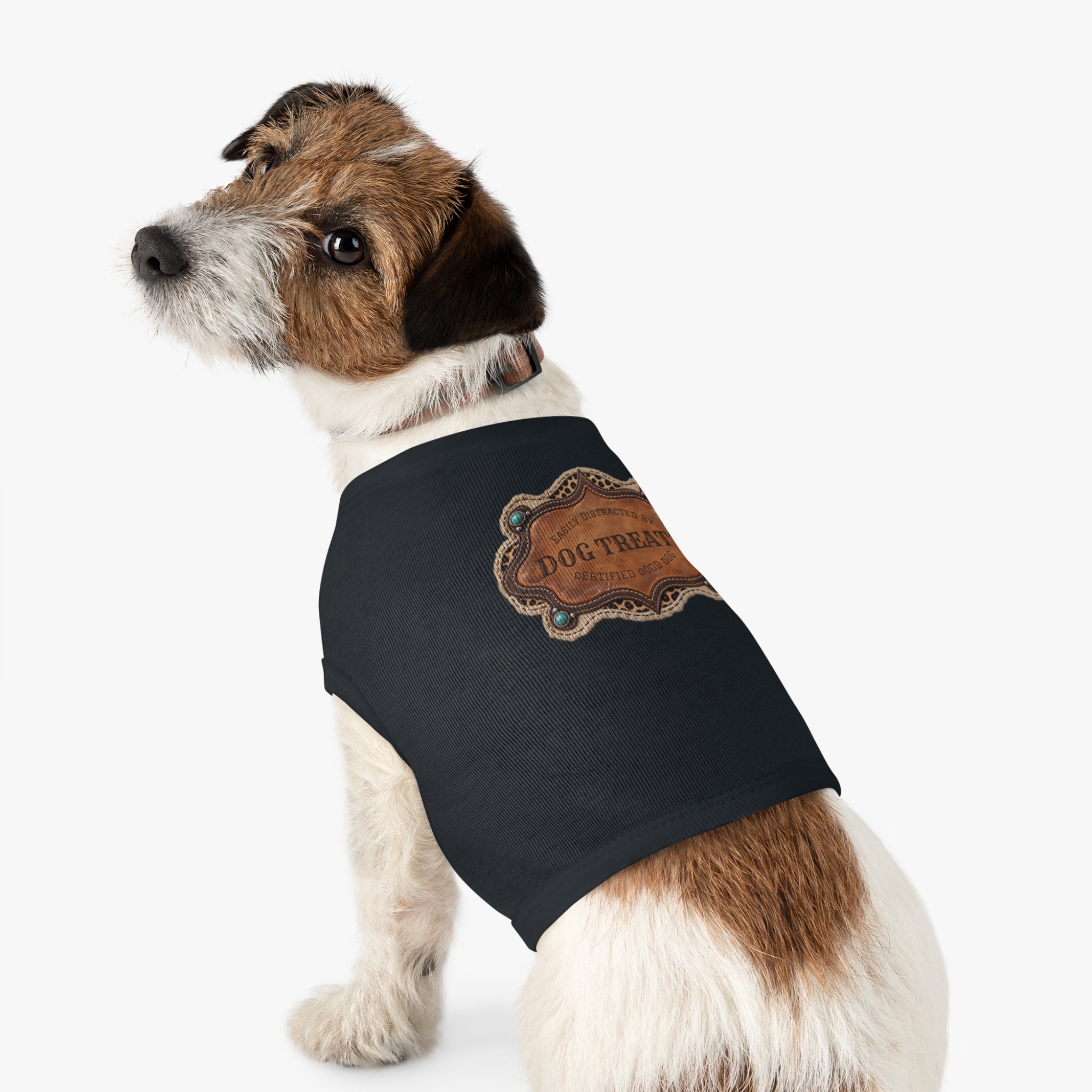 Personalized Dog Shirt, Custom Western Dog Tank Top, Cowboy Pet Clothes with Printed Badge