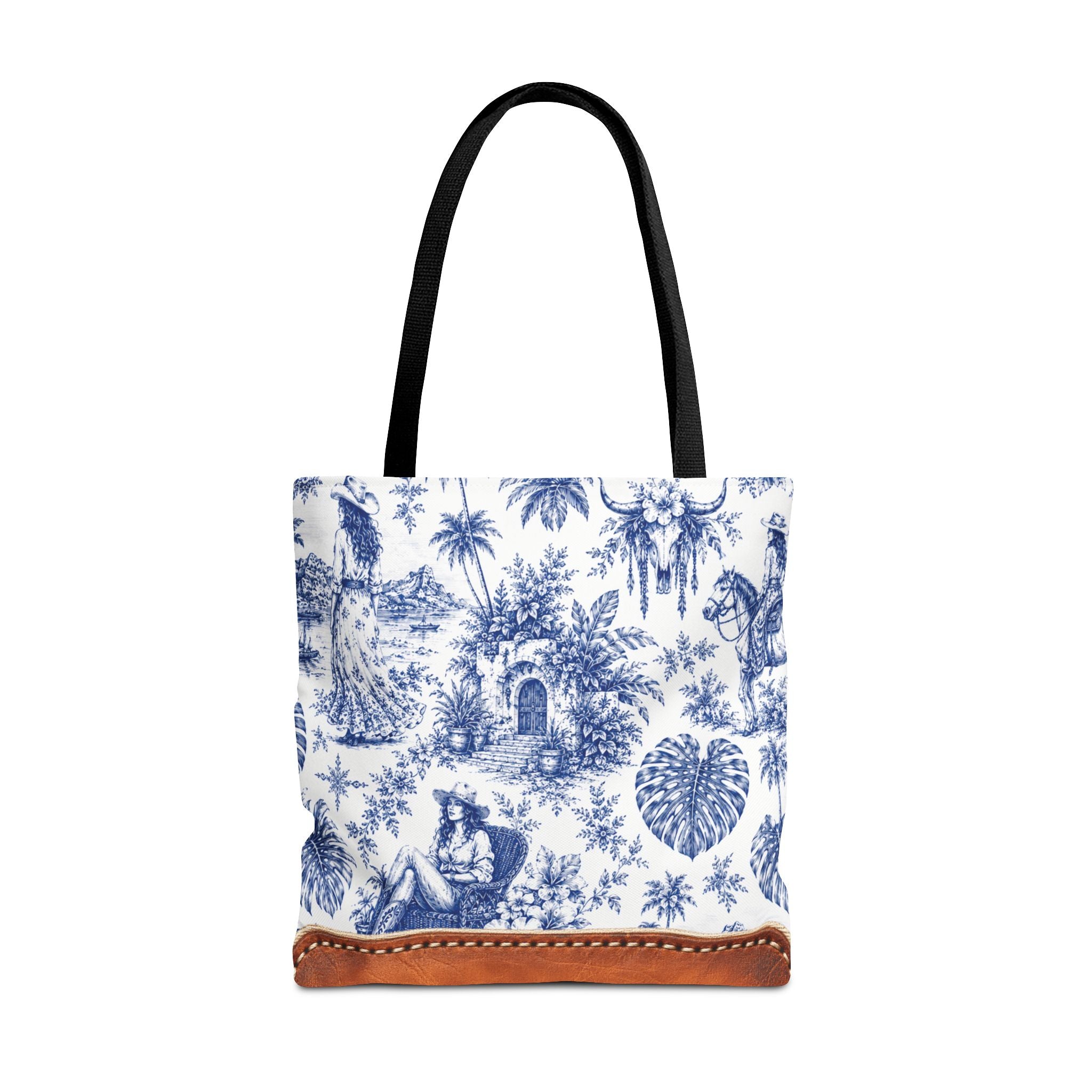 Coastal Cowgirl Tote Bag, Western Horse Toile Beach Bag, 3 Vintage Designs and 3 Sizes