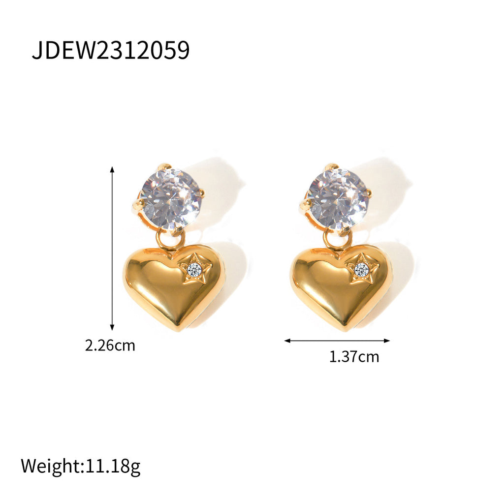 Golden Heartlight Drop Earrings