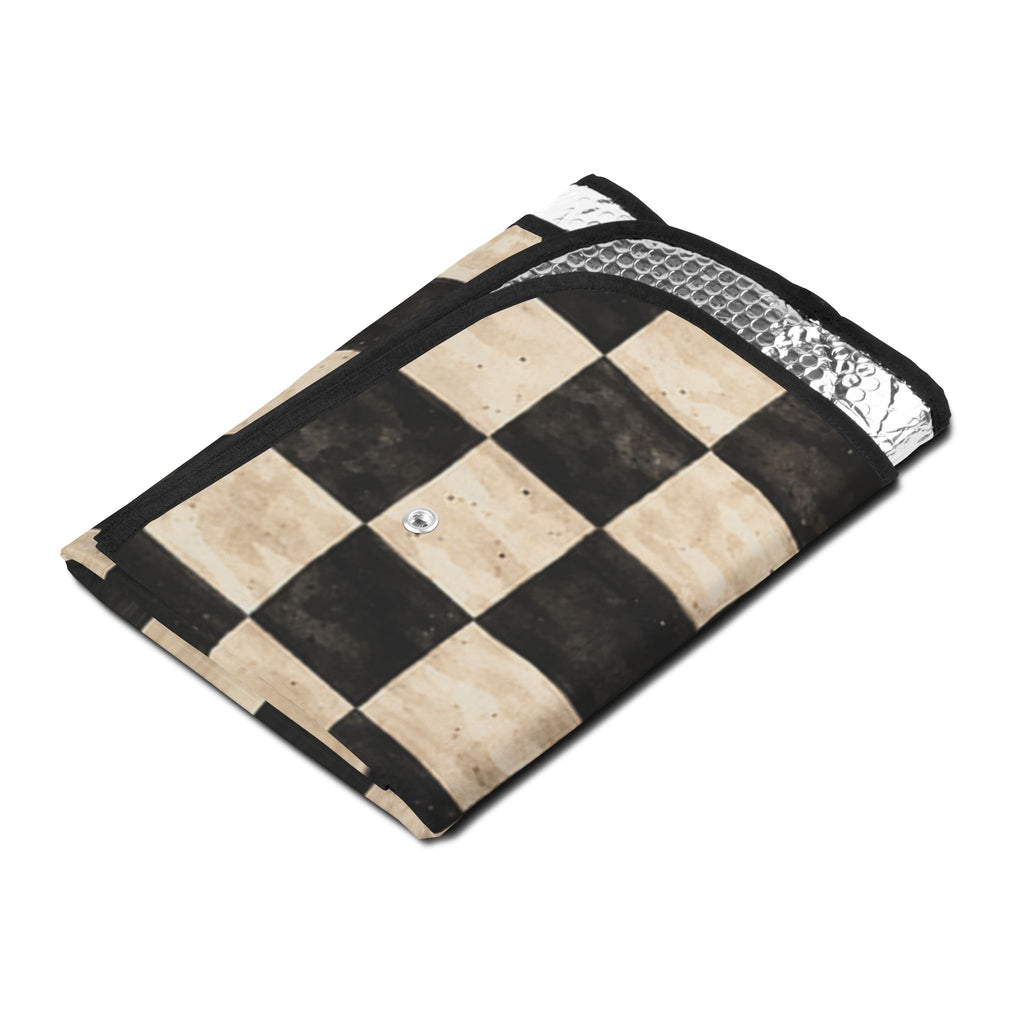 Personalized Car Sun Shade, Checkered Cowgirl Windshield Cover, Custom Name