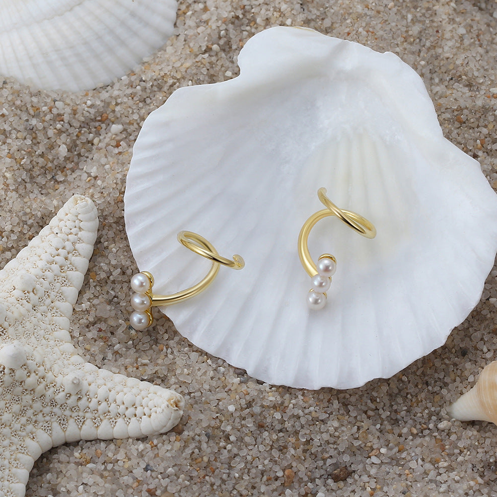 Gulf Pearl Wave Earrings