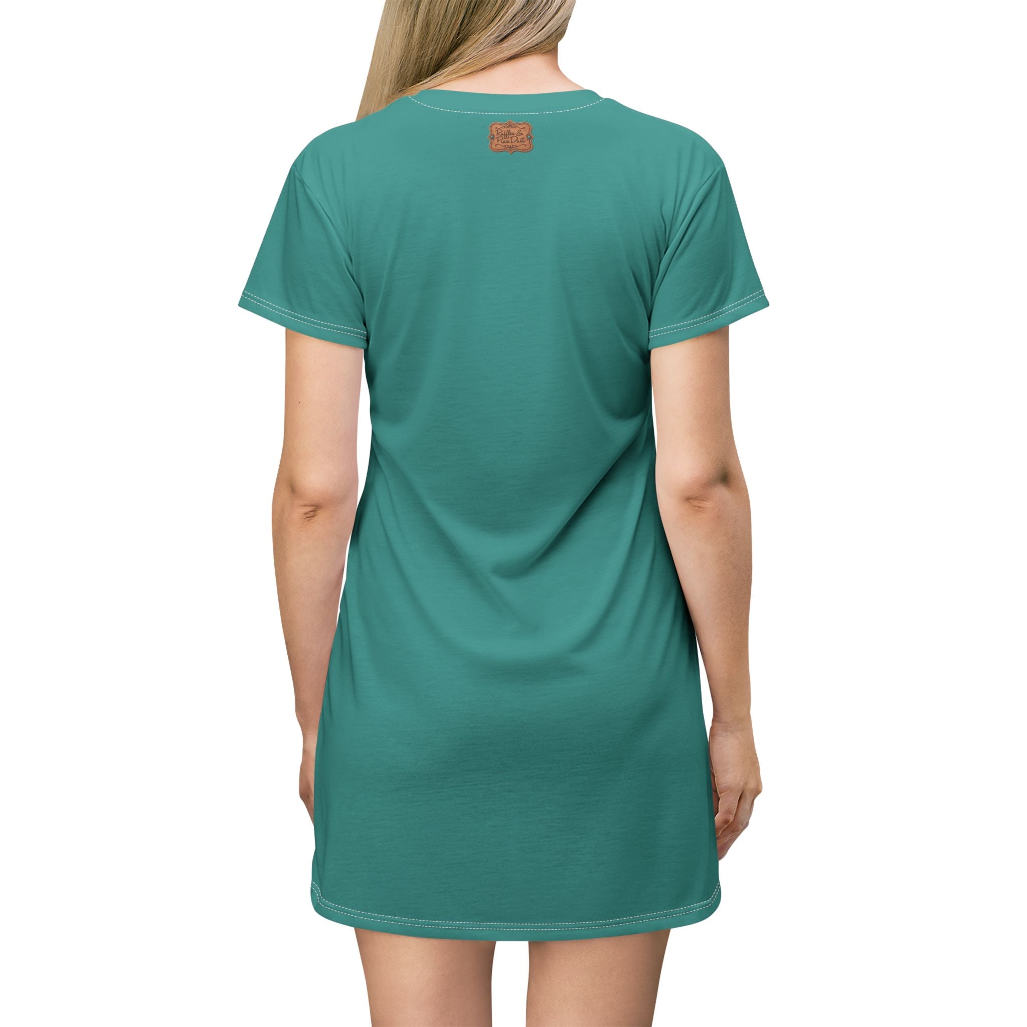 Boho Western Dress for Women, Graphic T Shirt Dress - Turquoise My Grandkids