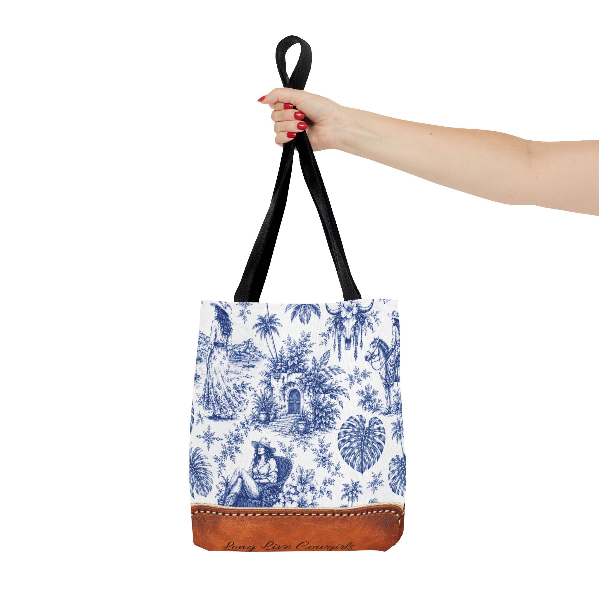 Coastal Cowgirl Tote Bag, Western Horse Toile Beach Bag, 3 Vintage Designs and 3 Sizes