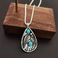 Blue Mesa Etched Teardrop Pendant Necklace